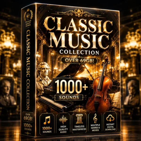 Classic Music Collection 1000+ Sounds | 69GB Classical Audio Library | Orchestra & Piano Music Bundle