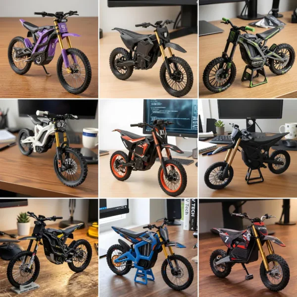 New 9 Set Pack Champ, MX Electric, GT 79BIKE, X1 Spark, Trail, Miniature Long Range Electric Dirt Toy 3D Mode
