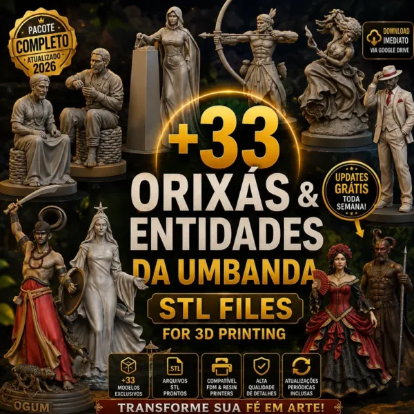 33+ Umbanda Orishas STL Files Bundle for 3D Printing | Religious Statues & Spiritual Figures | 2026 Updates