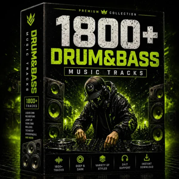 Drum and Bass Tracks 1800+, DnB Music Pack, Neurofunk Liquid Jump Up Bundle, Royalty